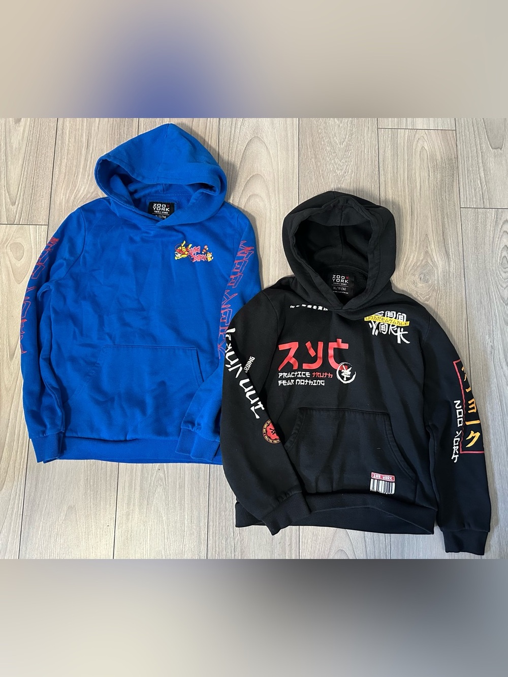 Youth Zoo York Blue & Black Graphic Kids Hoodie Bundle of 2 Size Youth XL 14/16
